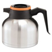 BUNN® 1.9 Liter Thermal Carafe, Stainless Steel/ Black and Orange (Decaf) Item: BUNTHERMORN