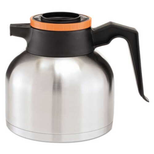 BUNN® 1.9 Liter Thermal Carafe, Stainless Steel/ Black and Orange (Decaf) Item: BUNTHERMORN