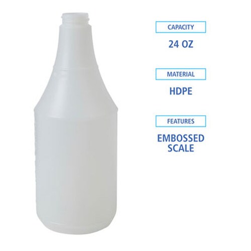 Boardwalk® Embossed Spray Bottle, 24 oz, Clear, 24/Carton Item: BWK00024