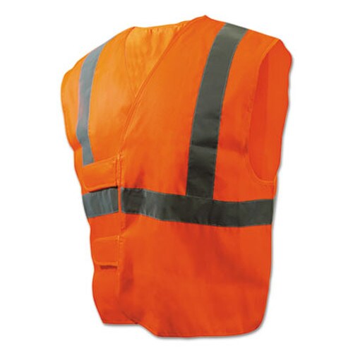 Boardwalk® Class 2 Safety Vests, Standard, Orange/Silver Item: BWK00035