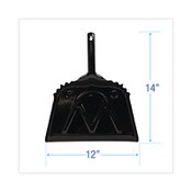 Boardwalk® Metal Dust Pan, 12 x 14, 5" Handle, 20-Gauge Steel, Black, 12/Carton Item: BWK04212