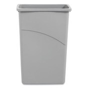 Boardwalk® Slim Waste Container, 23 gal, Plastic, Gray Item: BWK23GLSJGRA