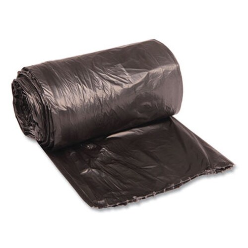 Boardwalk® Low-Density Waste Can Liners, 16 gal, 0.35 mil, 24" x 32", Black, Perforated Roll, 50 Bags/Roll, 10 Rolls/Carton Item: BWK2432L