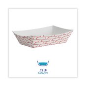 Boardwalk® Paper Food Baskets, 0.25 lb Capacity, 2.69 x 4 x 1.05, Red/White, 1,000/Carton Item: BWK30LAG025