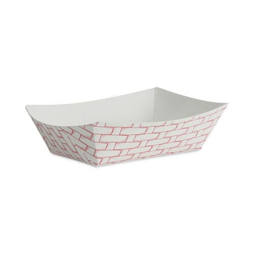 Boardwalk® Paper Food Baskets, 0.5 lb Capacity, Red/White, 1,000/Carton Item: BWK30LAG050