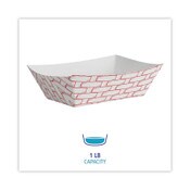 Boardwalk® Paper Food Baskets, 1 lb Capacity, Red/White, 1,000/Carton Item: BWK30LAG100