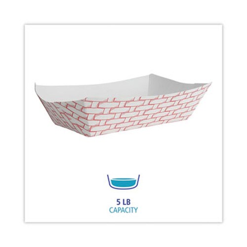 Boardwalk® Paper Food Baskets, 5 lb Capacity, Red/White, 500/Carton Item: BWK30LAG500