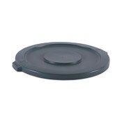 Boardwalk® Lids for 32 gal Waste Receptacle, Flat-Top, Round, Plastic, Gray Item: BWK32GLWRLIDG