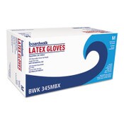 Boardwalk® General-Purpose Latex Gloves, Natural, Medium, Powder-Free, 4.4 mil, 1,000/Carton Item: BWK345MCT