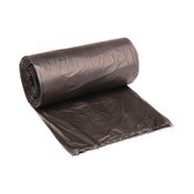 Boardwalk® High-Density Can Liners, 45 gal, 19 mic, 40" x 46", Black, Perforated Roll, 25 Bags/Roll, 6 Rolls/Carton Item: BWK404622BLK