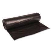 Boardwalk® Low-Density Waste Can Liners, 56 gal, 0.6 mil, 43" x 47", Black, Perforated Roll, 25 Bags/Roll, 4 Rolls/Carton Item: BWK4347H