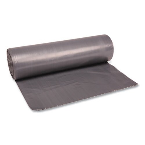 Boardwalk® Low-Density Waste Can Liners, 56 gal, 1.1 mil, 43" x 47", Gray, Perforated Roll, 20 Bags/Roll, 5 Rolls/Carton Item: BWK4347SEH