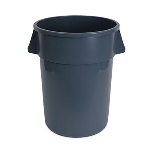 Boardwalk® Round Waste Receptacle, 44 gal, Plastic, Gray Item: BWK44GLWRGRA