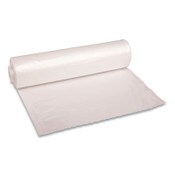 Boardwalk® Recycled Low-Density Polyethylene Can Liners, 33 gal, 1.1 mil, 33" x 39", Clear, Perforated, 10 Bags/Roll, 10 Rolls/Carton Item: BWK530