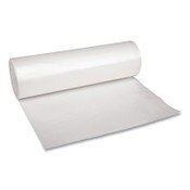 Boardwalk® Recycled Low-Density Polyethylene Can Liners, 45 gal, 1.4 mil, 40" x 46", Clear, Perforated, 10 Bags/Roll, 10 Rolls/Carton Item: BWK535