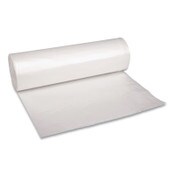 Boardwalk® Recycled Low-Density Polyethylene Can Liners, 60 gal, 1.4 mil, 38" x 58", Clear, Perforated, 10 Bags/Roll, 10 Rolls/Carton Item: BWK537