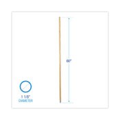 Boardwalk® Lie-Flat Screw-In Mop Handle, Lacquered Wood, 1.13" dia x 60", Natural Item: BWK834