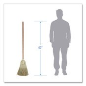 Boardwalk® Corn/Fiber Brooms, Corn/Synthetic Fiber Bristles, 60" Overall Length, Gray/Natural, 6/Carton Item: BWKBR10002
