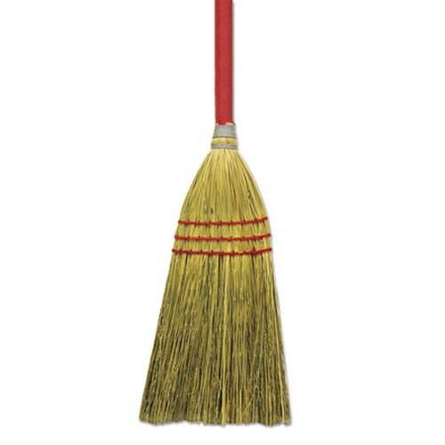 Boardwalk® Corn/Fiber Brooms, Corn/Synthetic Fiber Bristles, 36" Overall Length, Gray/Natural, 12/Carton Item: BWKBR10016
