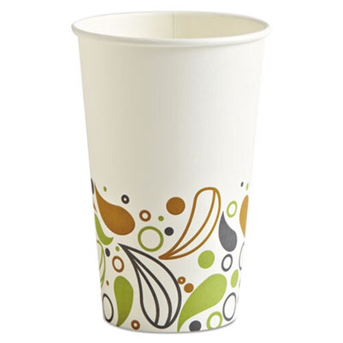 Boardwalk® Deerfield Printed Paper Hot Cups, 16 oz, 50 Cups/Sleeve, 20 Sleeves/Carton Item: BWKDEER16HCUP