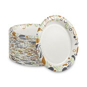 Boardwalk® Deerfield Printed Paper Plates, 9" dia, Coated/Soak Proof, White/Yellow/Green/Purple, 125/Pack, 8 Packs/Carton Item: BWKDEER9PLT