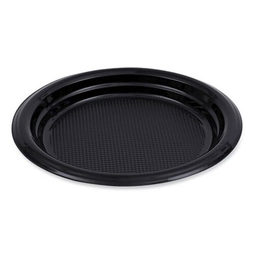 Boardwalk® Hi-Impact Plastic Dinnerware, Plate, 6" dia, Black, 1,000/Carton Item: BWKPLTHIPS6BL