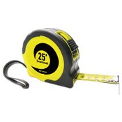 Boardwalk® Easy Grip Tape Measure, 25 ft, Plastic Case, Black and Yellow, 1/16" Graduations Item: BWKTAPEM25