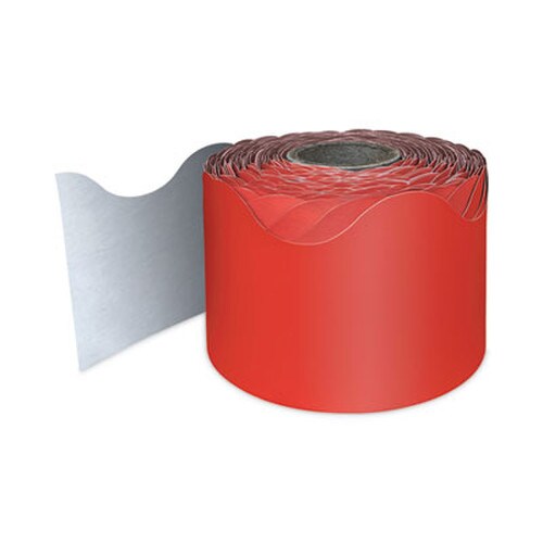 Carson-Dellosa Education Rolled Borders, Scalloped Border, Back to School, 2.25" x 65 ft, Red Item: CDP108465