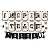 Schoolgirl Style Mini Bulletin Board Sets, Industrial Chic, 40" x 9", 35 Pieces Item: CDP110400