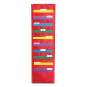Carson-Dellosa Education Storage Pocket Chart, 10 Pockets, Hanger Grommets, 14 x 47, Red Item: CDPCD5653