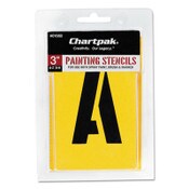 Chartpak® Professionial Lettering Stencils, Painting Stencil Set, A-Z Set/0-9, 3", Manila, 35/Set Item: CHA01560