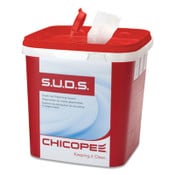 Chicopee® S.U.D.S Bucket with Lid, 7.5 x 7.5 x 8, Red/White, 6/Carton Item: CHI0727