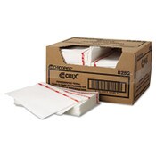 Chix® Food Service Towels, Cotton, 13 x 21, White/Red, 150/Carton Item: CHI8252