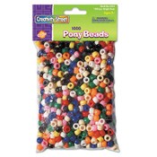 Creativity Street® Pony Beads, Plastic, 6 mm x 9 mm, Assorted Primary Colors, 1,000/Set Item: CKC3552