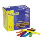 Creativity Street® Colored Wood Craft Sticks, 6" x 0.75", Assorted, 500/Box Item: CKC377602