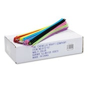 Creativity Street® Regular Stems, 12" x 4 mm, Metal Wire, Polyester, Assorted, 1,000/Box Item: CKC911201