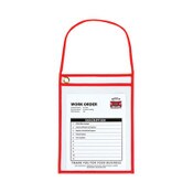 C-Line® 1-Pocket Shop Ticket Holder w/Setrap and Red Stitching, 75-Sheet, 9 x 12, 15/Box Item: CLI41924