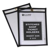 C-Line® Shop Ticket Holders, Stitched, Both Sides Clear, 25 Sheets, 5 x 8, 25/Box Item: CLI46058