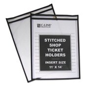 C-Line® Shop Ticket Holders, Stitched, Both Sides Clear, 75 Sheets, 11 x 14, 25/Box Item: CLI46114