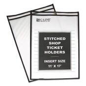 C-Line® Shop Ticket Holders, Stitched, Both Sides Clear, 75", 11 x 17, 25/Box Item: CLI46117