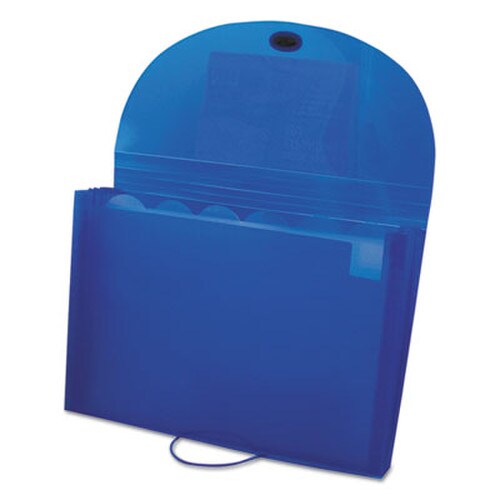 C-Line® Expanding Files, 1.63" Expansion, 7 Sections, Cord/Hook Closure, 1/6-Cut Tabs, Letter Size, Blue Item: CLI48305