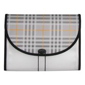 C-Line® Plaid Design Expanding Files, 1.5" Expansion, 13 Sections, Cord/Hook Closure, 1/6-Cut Tabs, Letter Size, Gray Plaid Item: CLI58312
