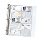 C-Line® Business Card Binder Pages, For 2 x 3.5 Cards, Clear, 20 Cards/Sheet, 10 Sheets/Pack Item: CLI61217