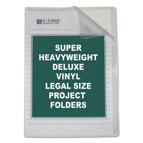 C-Line® Deluxe Vinyl Project Folders, Legal Size, Clear, 50/Box Item: CLI62139