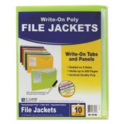 C-Line® Write-On Poly File Jackets, Straight Tab, Letter Size, Assorted Colors, 10/Pack Item: CLI63160