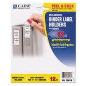 C-Line® Self-Adhesive Ring Binder Label Holders, Top Load, 1 x 2,81, Clear, 12/Pack Item: CLI70013