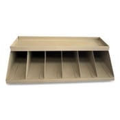 CONTROLTEK® Coin Wrapper and Bill Strap Single-Tier Rack, 6 Compartments, 10 x 8.5 x 3, Steel, Pebble Beige Item: CNK500014