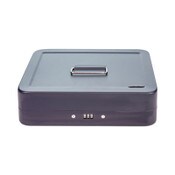 CONTROLTEK® Cash Box with Combination Lock, 6 Compartments, 11.8 x 9.5 x 3.2, Charcoal Item: CNK500128