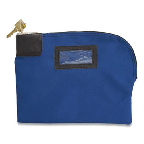 CONTROLTEK® Fabric Deposit Bag, Locking, Canvas, 8.5 x 11 x 1, Blue Item: CNK530312