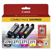 Canon® 0373C005 (PGI-270/CLI-271) Ink/Paper Combo, Black/Tri-Color Item: CNM0373C005